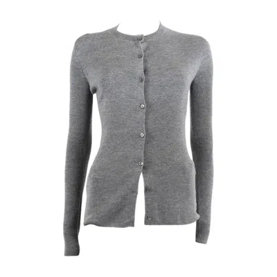 Pre-owned Dior Christian  Grey Wool & Silk 2015 Cardigan Sweater 38 S In Gray