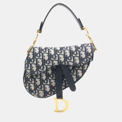 Pre-owned Dior Christian  Handbag Saddle Bag Canvas Navy