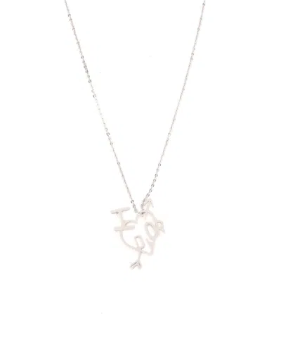 Dior Christian  Heart Arrow Necklace In Silver