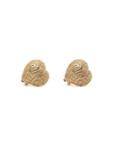Dior Christian  Heart Clip-on Earrings In Gold
