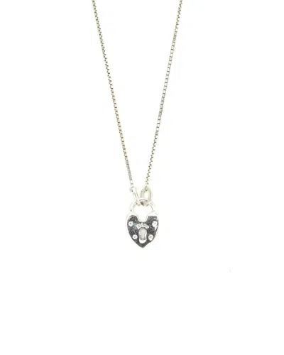 Dior Christian  Heart Lock Necklace In Silver