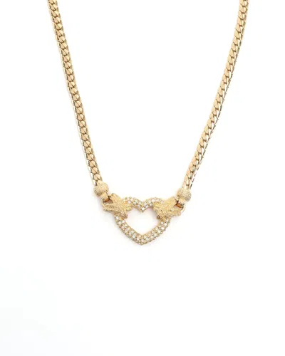 Dior Christian  Heart Necklace In Gold