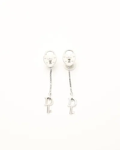 Dior Christian  Heart Padlock Dangling Earrings