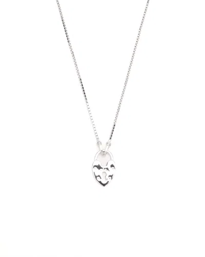 Dior Christian  Heart Padlock Necklace In Silver