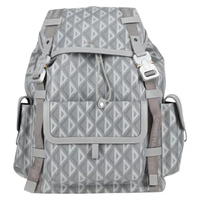 Pre-owned Dior Christian  Hit The Road Backpack Cd Diamond Coated Canvas Gray Pvc Backpack Bag ()