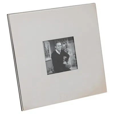 Pre-owned Dior Christian  Home Silver Plate Engraved Logo Picture Frame In Box