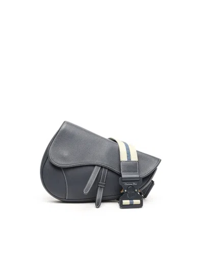 Dior Christian  Homme Saddle Bag In Blue