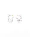 Dior Christian  Hoop Rhinestone Earrings In Gray