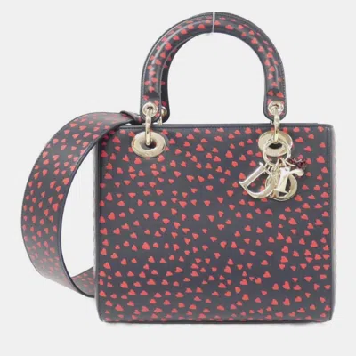Pre-owned Dior Christian  I Love Paris Lady Medium Handbag In Blue