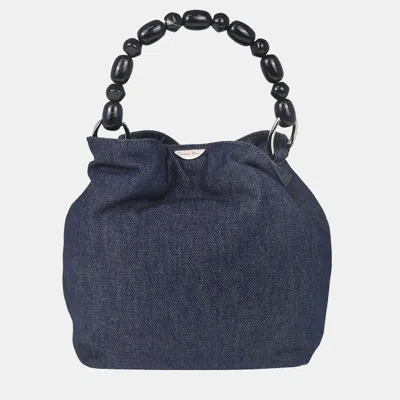 Pre-owned Dior Christian  Indigo Denim Malice Handbag In Blue