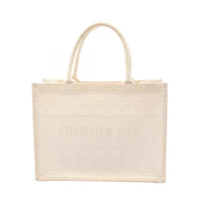 Pre-owned Dior Christian  Ivory Canvas Tote Bag () In White