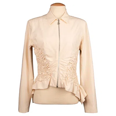 Pre-owned Dior Christian  Jacket 'zippé Et Déchiré' By John Galliano Summer 2001 In Sand