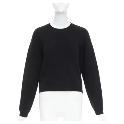 Pre-owned Dior Christian  J'a 8 Black Cashmere Blend Crew Neck Crop Sweater Fr34 Xs