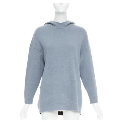 Pre-owned Dior Christian  J'a 8 Blue Cashmere Blend Dropped Sleeves Hoodie Fr34 Xs