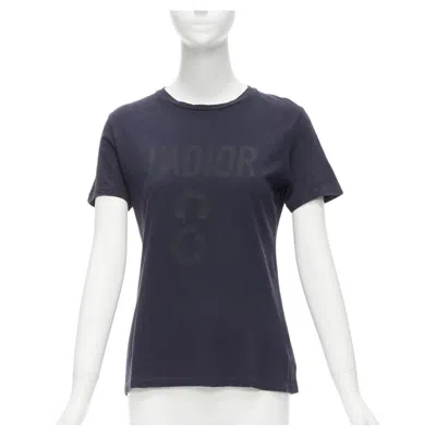 Pre-owned Dior Christian  Ja 8 Washed Black Cotton Linen Screen Print Tshirt Xs
