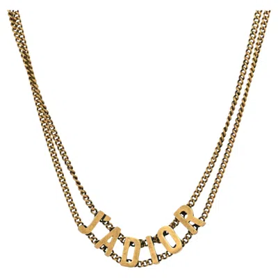 Pre-owned Dior Christian  J'a Choker Necklace In Aged Gold In Multi
