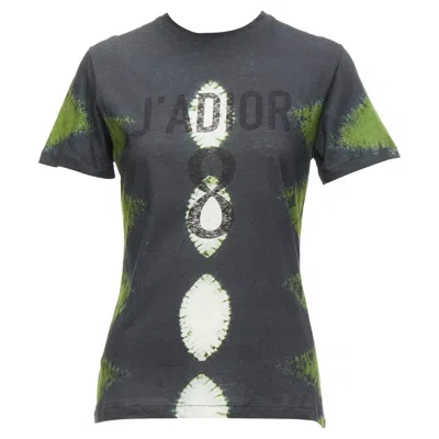 Pre-owned Dior Christian  J'a Green Grey Tie Dye Cotton Linen 8 Tshirt Xs