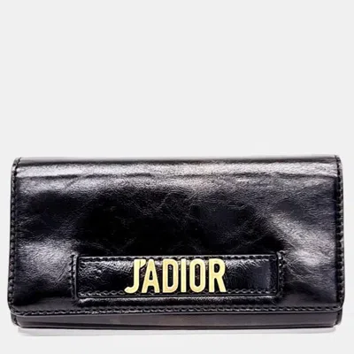 Pre-owned Dior Black Leather J'a Mini Chain Crossbody Bag