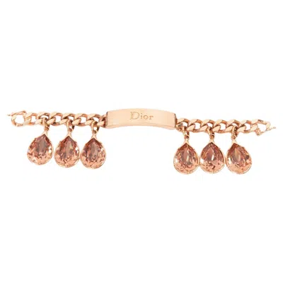 Pre-owned Dior Christian  John Galliano 2004 Runway Chain Drop Rhinestone Chain Bracelet In Multi