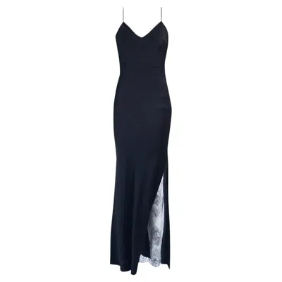 Pre-owned Dior Christian  John Galliano Era S/s 1999 Black Lace Detail Gown Maxi Dress Fr36