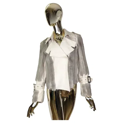 Pre-owned Dior Christian  John Galliano F/w 2006 Grey Mink Fur And Leather Jacket In Gray
