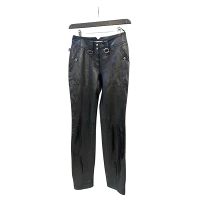 Pre-owned Dior Christian  John Galliano Leather Cargo Buckle Pants In Black
