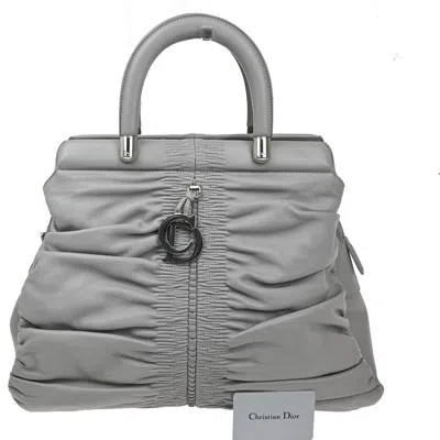 Pre-owned Dior Christian  Karenina Tote Lambskin Gray Leather Tote Bag Bag ()