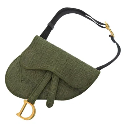 Pre-owned Dior Christian  Khaki Canvas Fanny Pack Saddle Bag ()