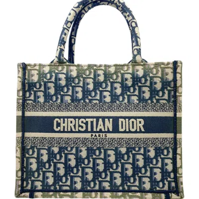 Pre-owned Dior Christian  Khaki Navy Pink Canvas Handbag Tote Bag () In Khaki, Navy, Pink
