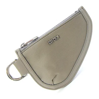Pre-owned Dior Christian  Khaki Nylon Leather Coin Purse/coin Case () In Brown