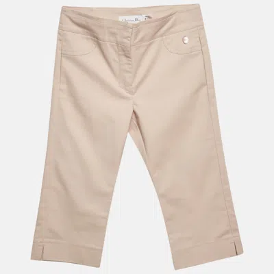 Pre-owned Dior Christian  Kids Beige Cotton Pants 10 Yrs