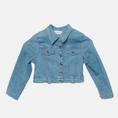 Pre-owned Dior Christian  Kids Blue Denim Button Up Jacket 5 Yrs