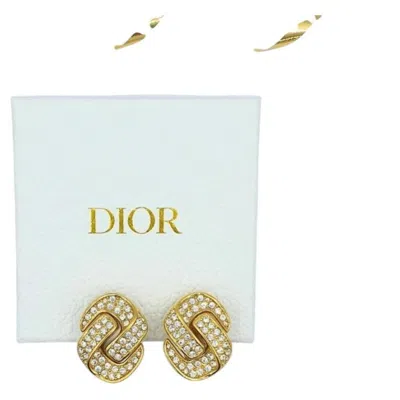 Pre-owned Dior Christian  Knotted Rhinestone Clip Earrings – 1980s In Multi