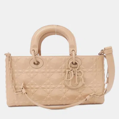 Pre-owned Dior Christian  Lady D Joy Medium Handbag In Sand
