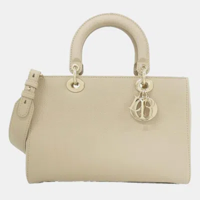 Pre-owned Dior Christian  Lady D-sire Medium Handbag In Sand