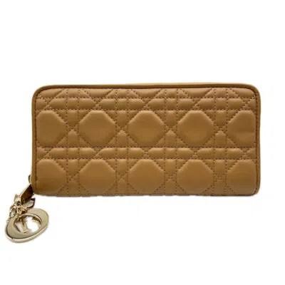 Pre-owned Dior Christian  Lady  Beige Bow Coin Purse/coin Case ()