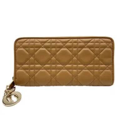Pre-owned Dior Christian  Lady  Beige Bow Coin Purse/coin Case ()