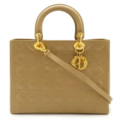 Pre-owned Dior Christian  Lady  Beige Leather Handbag Tote Bag () In Sand
