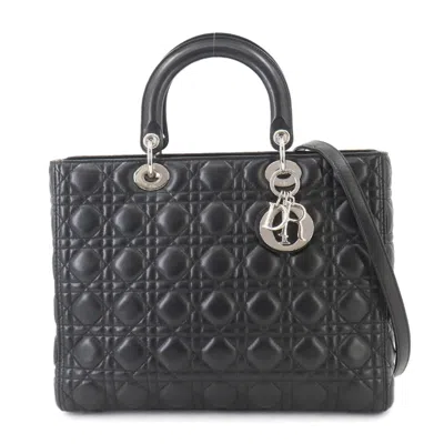 Pre-owned Dior Christian  Lady  Black Leather Handbag Shoulder Bag ()