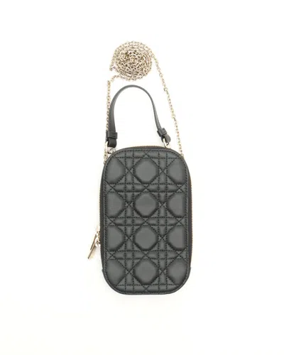 Dior Christian  Lady  Call'in Phone Holder Bag In Black