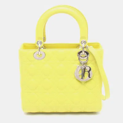 Pre-owned Dior Christian  Lady  Lady Handbag Leather Yellow