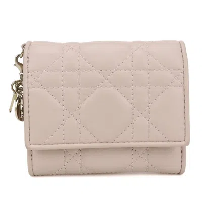 Pre-owned Dior Christian  Lady  Pink Leather Wallet (tri-fold) ()