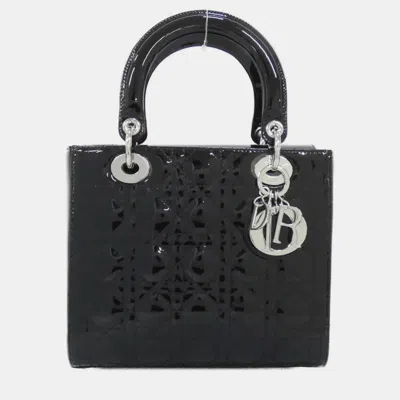 Pre-owned Dior Christian  Lady Medium Handbag In Black