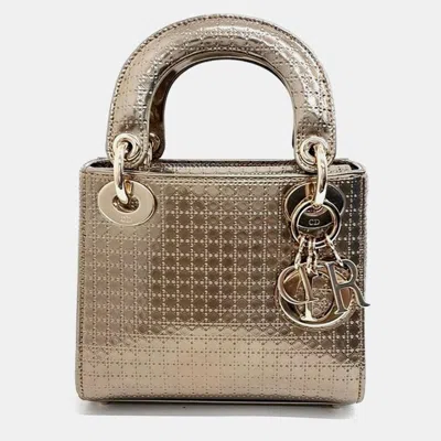 Pre-owned Dior Christian  Lady Mini Bag In Gold