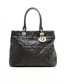 Dior Christian  Large Cannage Coated Canvas Lady  Bag In Black
