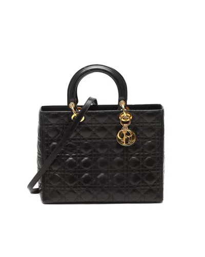 Dior Christian  Large Lady  Bag In Black