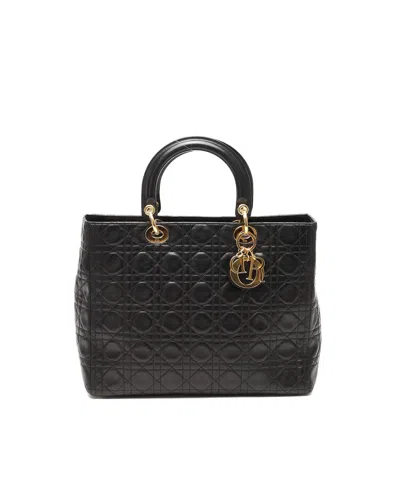Dior Christian  Large Lady  Bag In Black