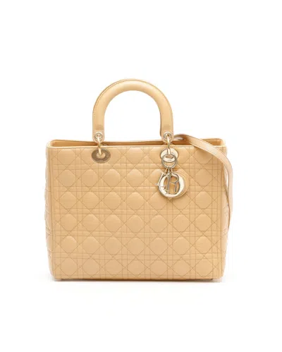 Dior Christian  Large Lady  Bag In Sand