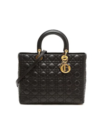 Dior Christian  Large Lady  Handbag In Black