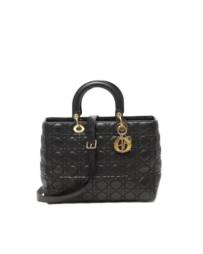 Dior Christian  Large Lady  Tote Bag In Black